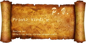 Printz Virág névjegykártya